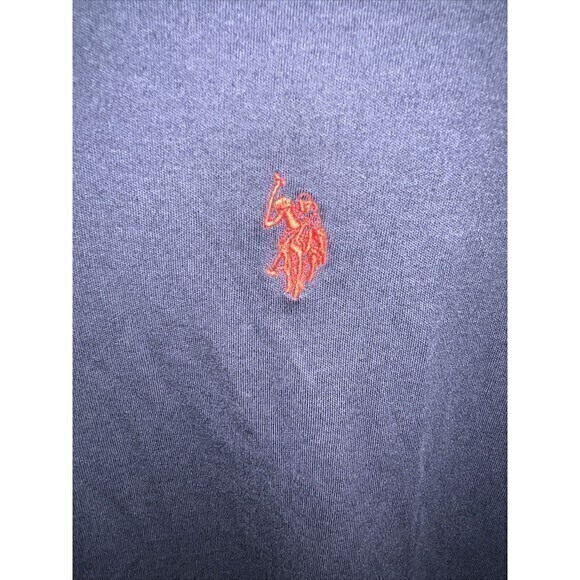 US Polo Assn Short Sleeve Polo Collared Shirt Mens 2XL Navy Red Logo - Picture 2 of 8